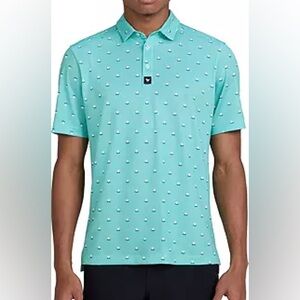 NWT Bad Birdie Men's Aim Point Pique Tech Golf Polo Dusty Jade Large XL XXL